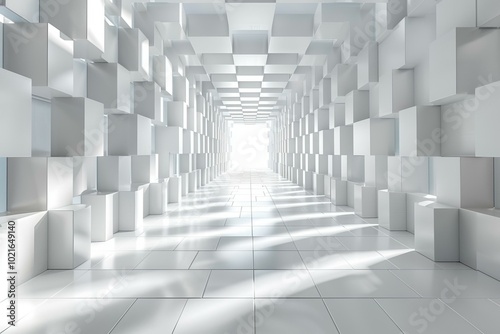 Abstract White Cubed Corridor