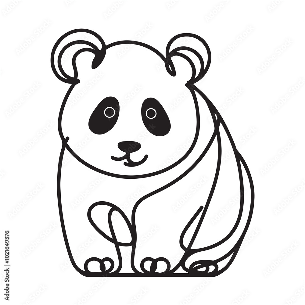 single one line panda silhouette on white background
single one line panda silhouette on white background