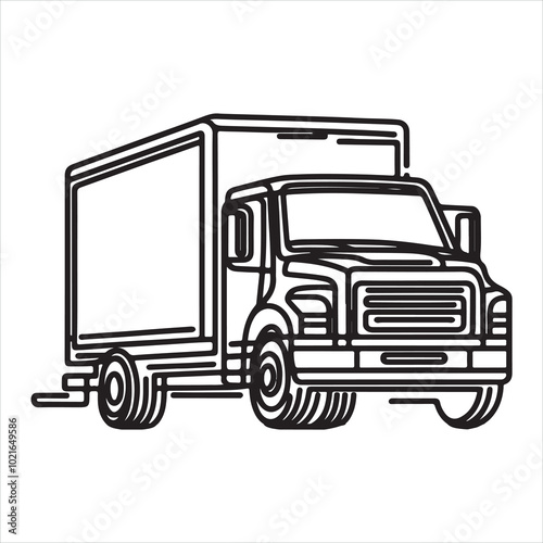 single one line vehicle silhouette on white background
