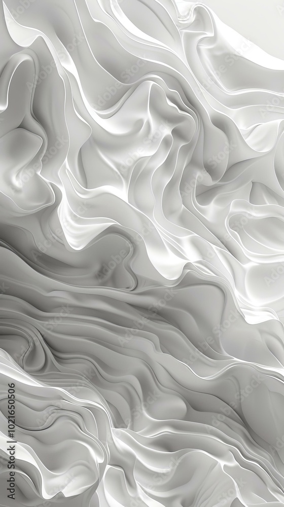 Obraz premium Abstract White Flowing Texture Design