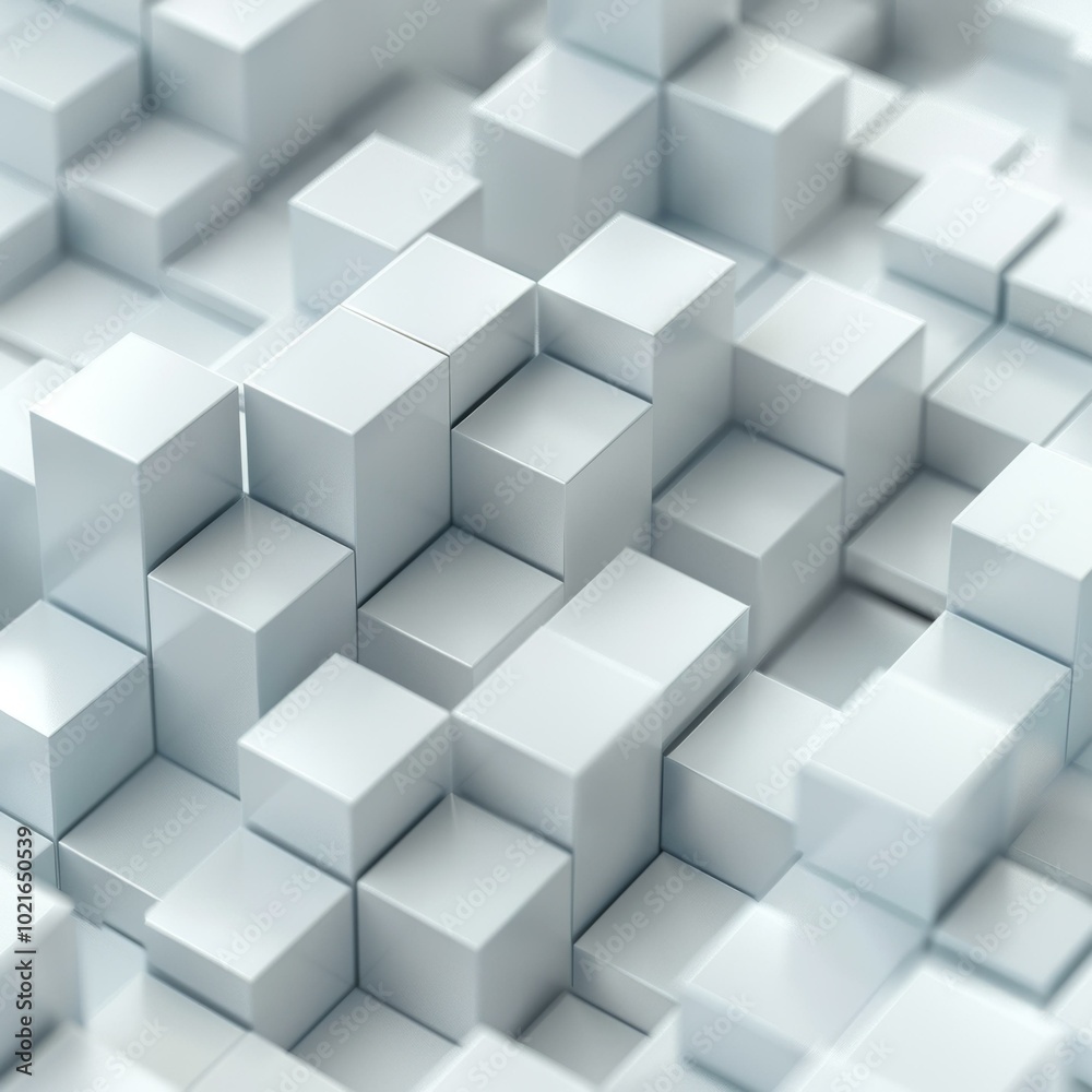 White abstract 3D cubes background White abstract 3D cubes background