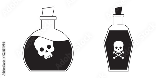 Poison. Toxic. Bottle. Halloween. Illustration