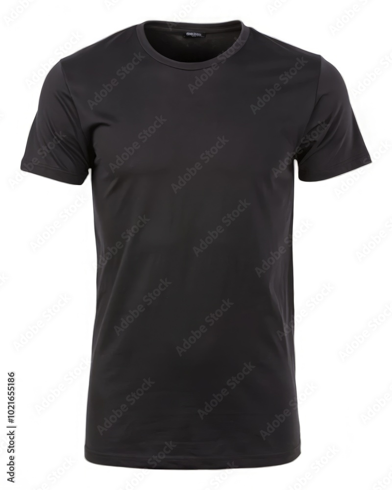 Black T-shirt displayed on a simple background showcasing its standard scale design. Generative AI Black T-shirt displayed on a simple background showcasing its standard scale design. Generative AI