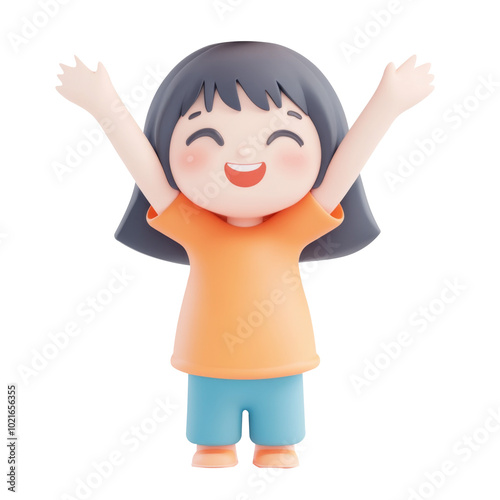 cartoon figure smiling brightly, embodying happiness and playfulness