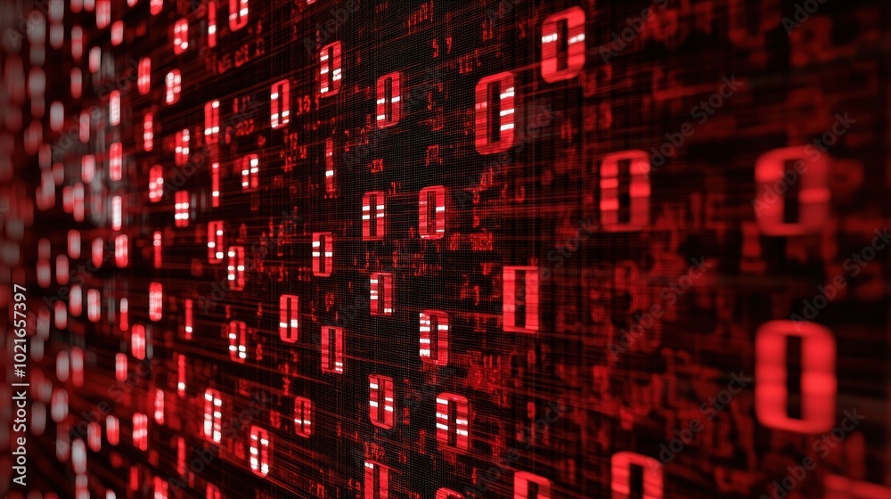 Detailed View of Red Numbers on Stock Ticker Display