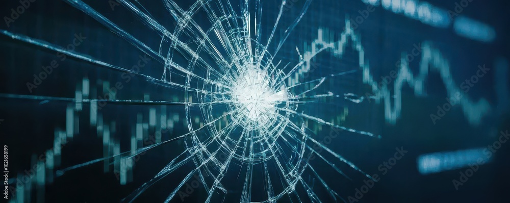 Cracked Computer Screen With Data Displayed Cracked Computer Screen With Data Displayed