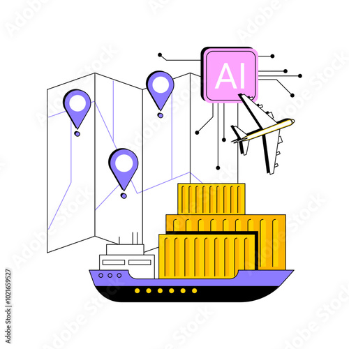 AI-Enhanced Transportation Management abstract concept vector illustration.