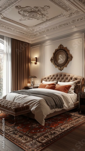 Elegant Bedroom Interior Design with Luxurious Decor photo