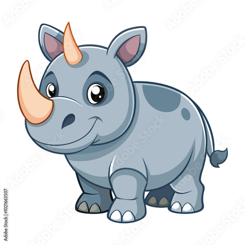 rhino cartoon isolated on white background.