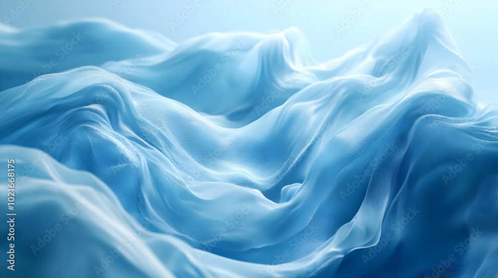 Obraz premium Abstract Blue Fabric Waves Background