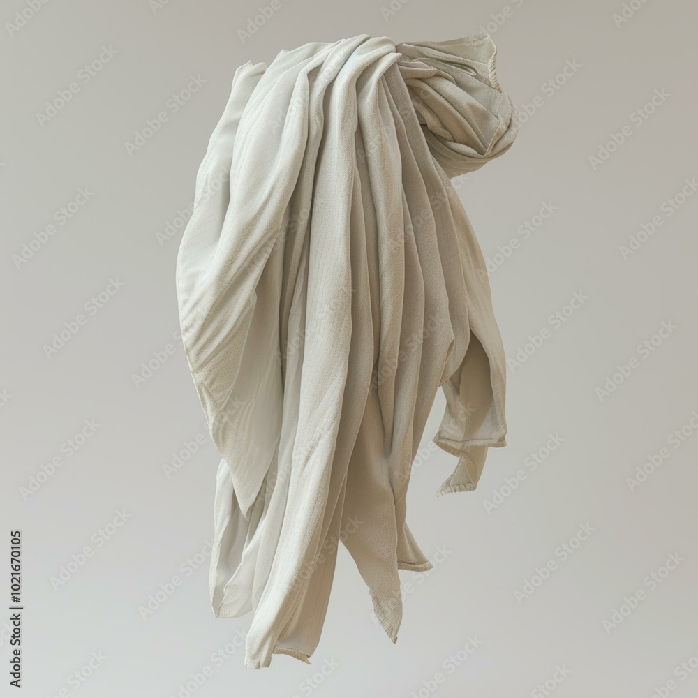 White cloth floating in the air