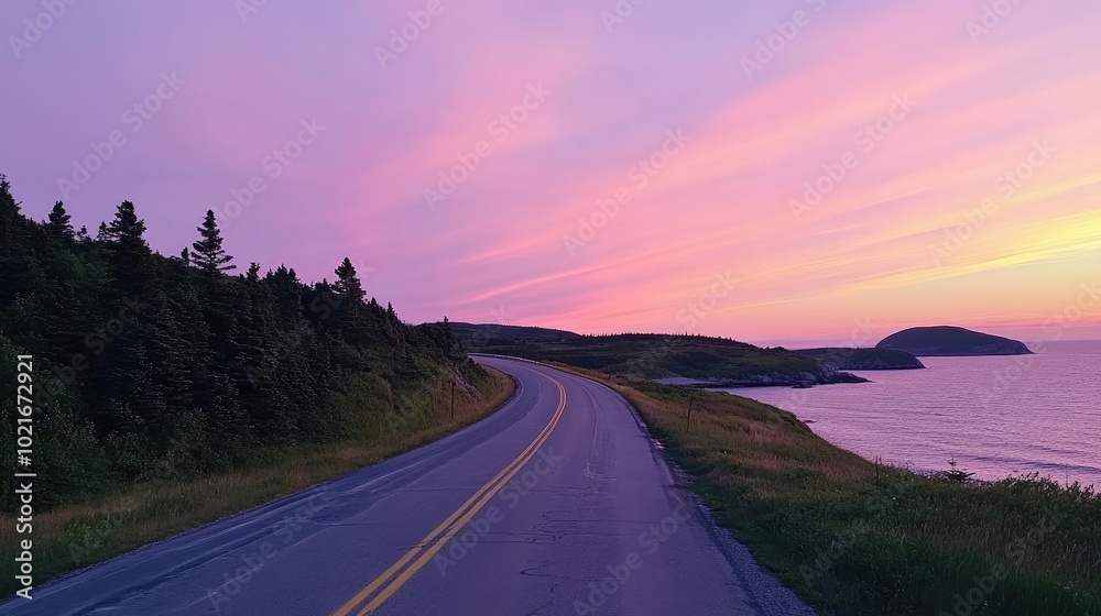 Fototapeta premium Scenic Highway at Sunset.