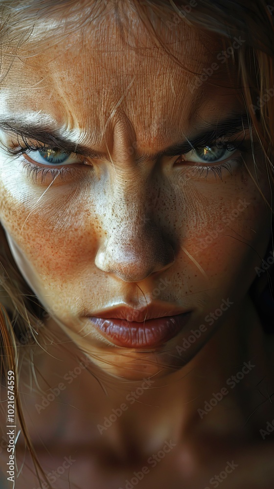 Close-up Portrait of an Angry Woman Close-up Portrait of an Angry Woman