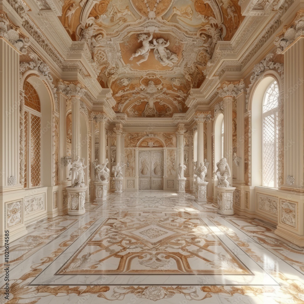 Obraz premium Luxury Palace Interior Design Illustration
