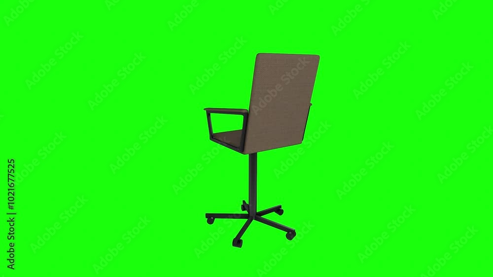 3D rendering of a modern office chair on a green backdrop 3D rendering of a modern office chair on a green backdrop