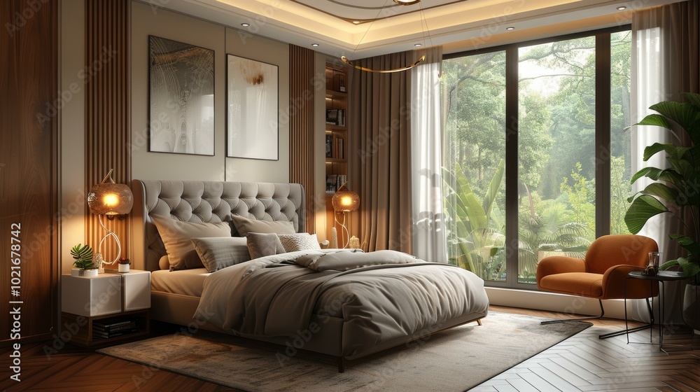 Modern Bedroom Interior Design Illustration