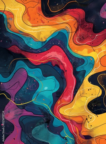 Abstract Colorful Liquid Art Background Design