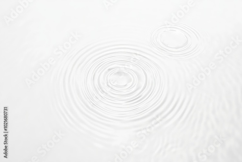 Minimalistic Water Ripples on White Background - Concept for Tranquility and Calmness