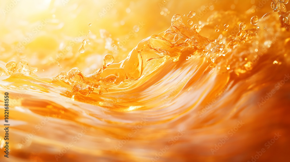 Golden Liquid Splash with Sunlit Ripples - Abstract Background Image Golden Liquid Splash with Sunlit Ripples - Abstract Background Image