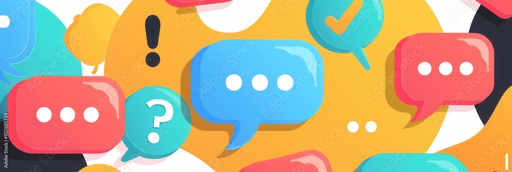 People actively participate in interactive polls and surveys on social media, showcasing their opinions and preferences in a colorful setting. Generative AI