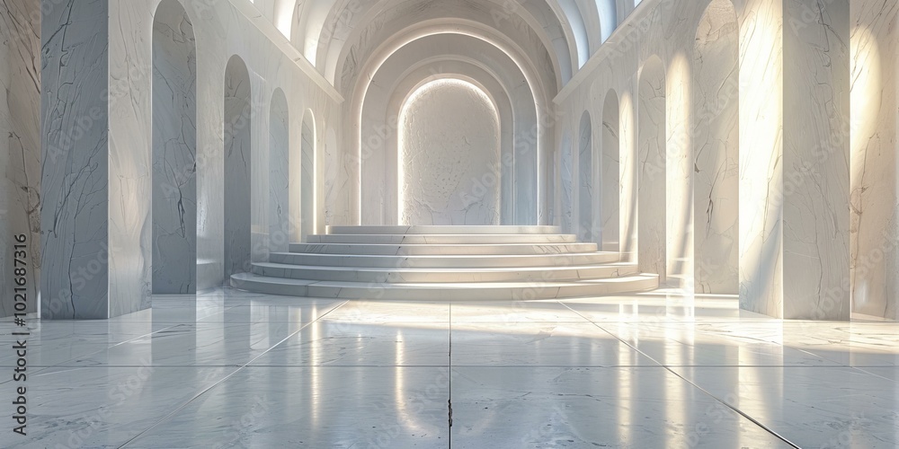 Elegant White Marble Hallway Illustration Elegant White Marble Hallway Illustration