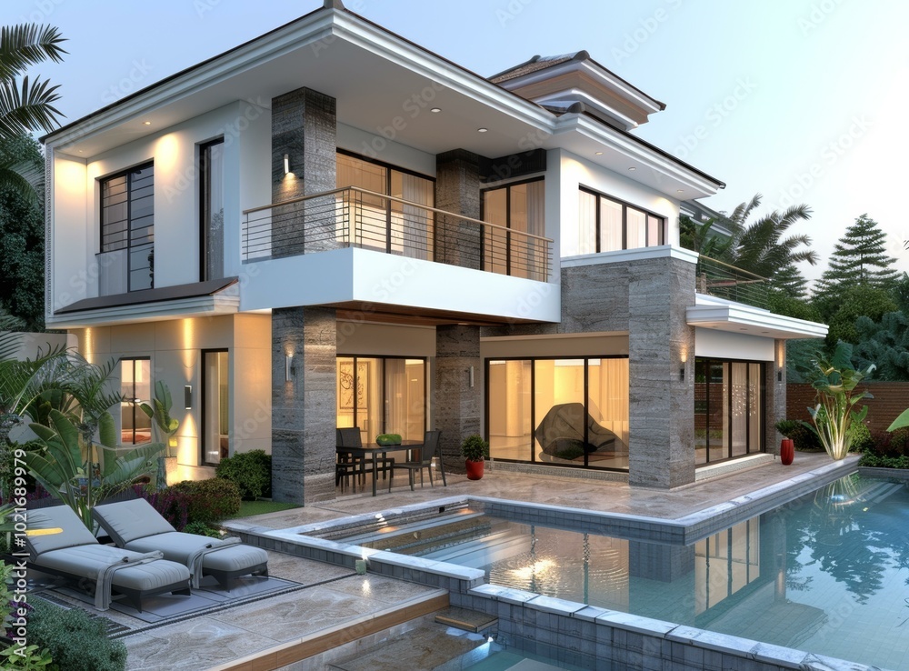 Modern Villa with Swimming Pool Exterior Design Modern Villa with Swimming Pool Exterior Design
