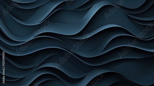 An abstract pattern featuring undulating dark waves, creating a sense of depth and movement with smooth textures.