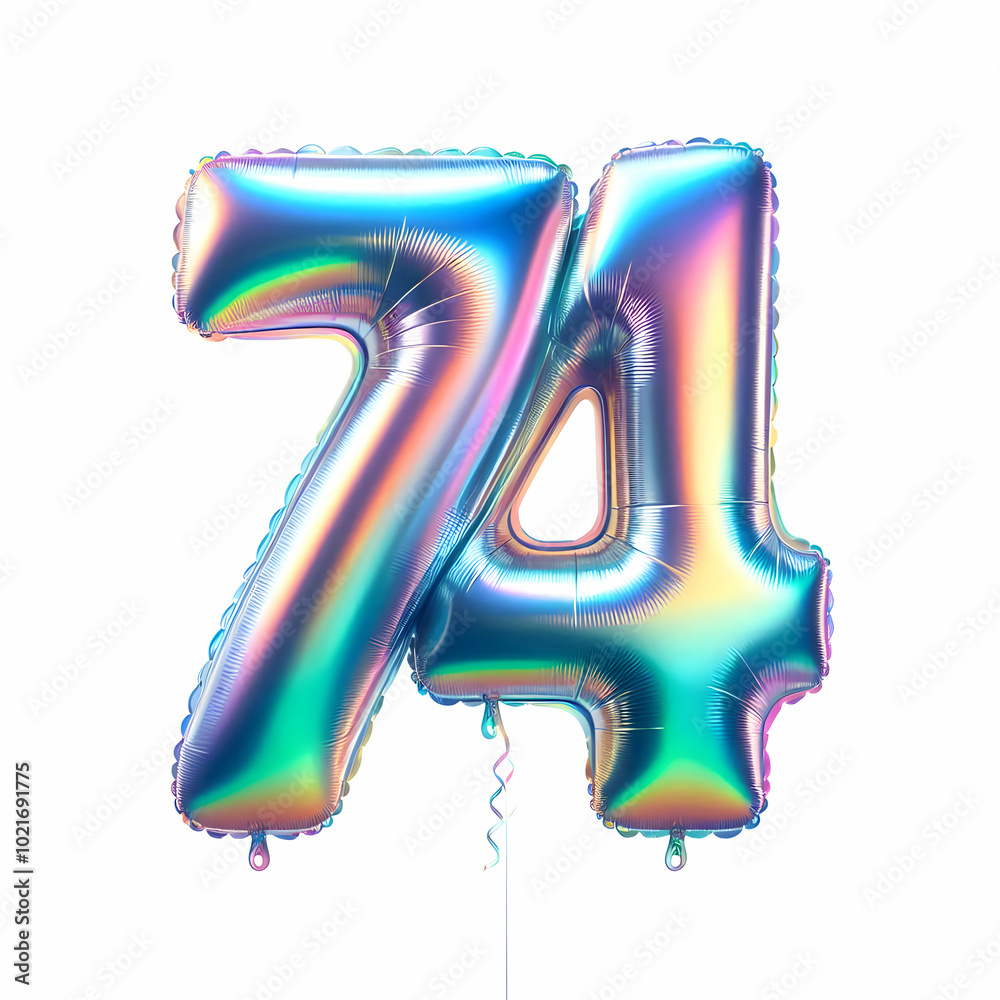 number 74 holographic balloon isolated on white background number 74 holographic balloon isolated on white background