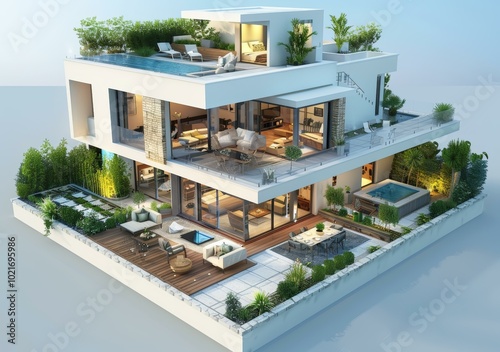 Modern Luxury Multi-Level House Design photo