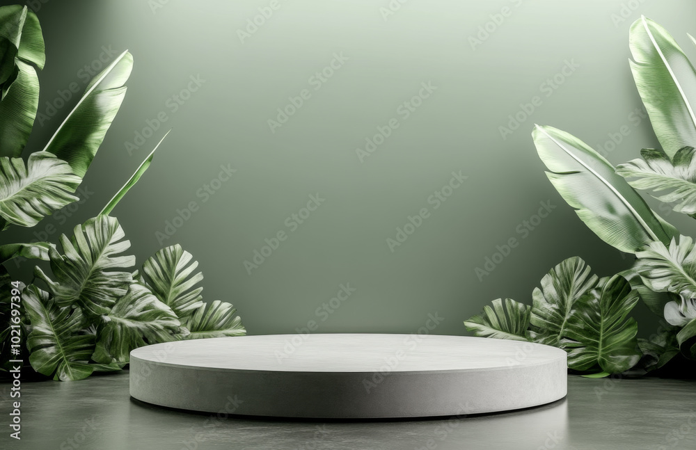 Product Podium - Green Background Product Podium - Green Background