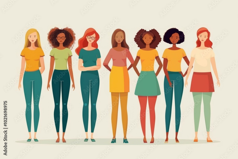 Fototapeta premium A group of diverse women of different ethnicities