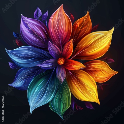 Colorful petals flower art