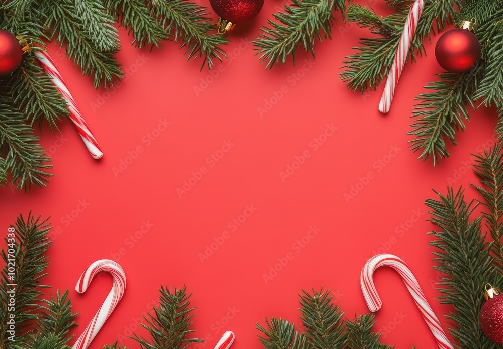 christmas background with fir branches