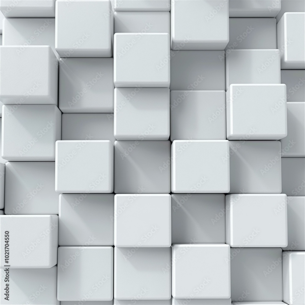 3D rendering of a white cube background 3D rendering of a white cube background
