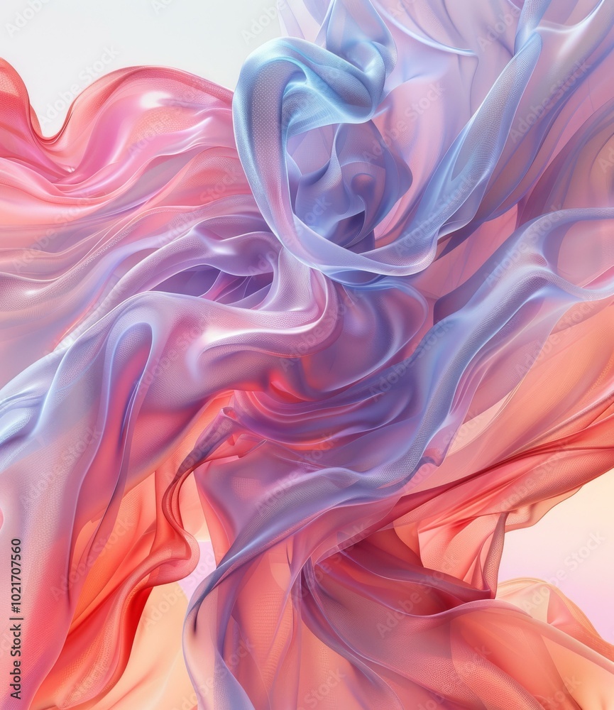 Obraz premium Abstract Flowing Fabrics in Pastel Colors