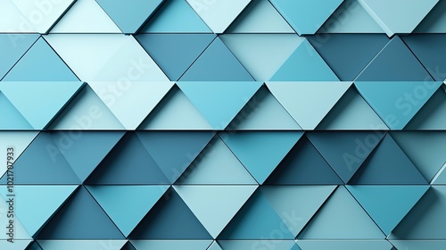 A modern design featuring layered triangular patterns in various shades of blue, creating a textured, visually appealing surface.