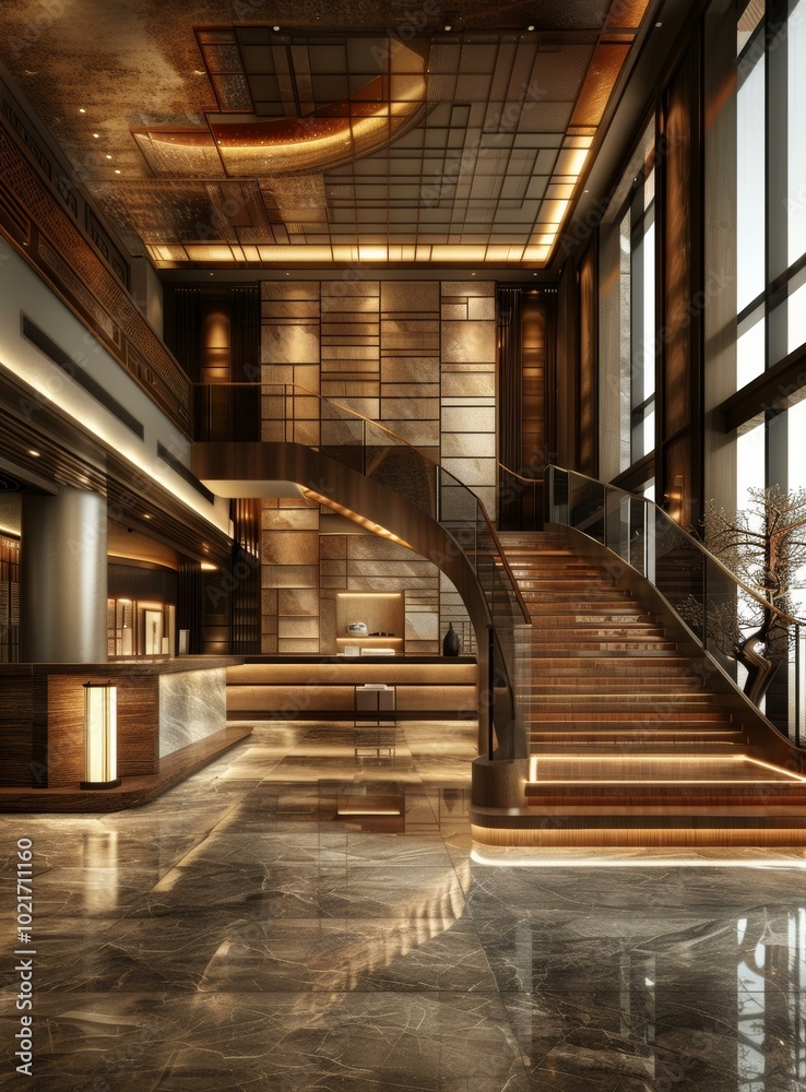 Obraz premium Modern Luxury Hotel Lobby Interior Design