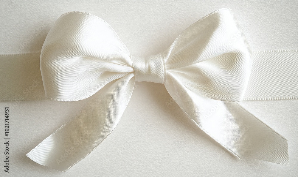 Naklejka premium A white ribbon bow is shown in the image