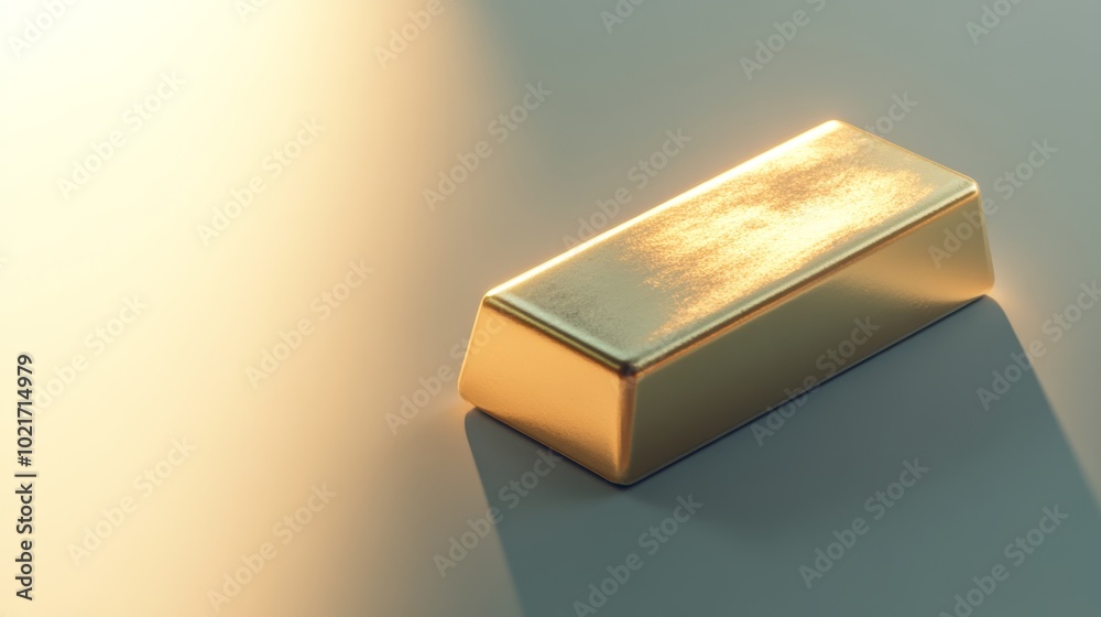 Gold Bar on Soft Grey Gradient Background, Luxury and Wealth Concept Generative AI Gold Bar on Soft Grey Gradient Background, Luxury and Wealth Concept Generative AI