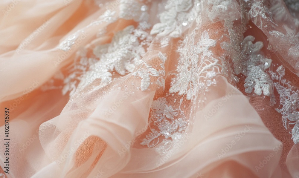 A white and pink dress with lace and sequins A white and pink dress with lace and sequins