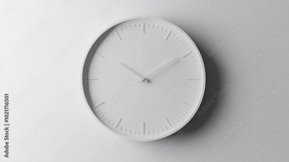 Minimalist Clock Face on White Background, Time Concept Generative AI Minimalist Clock Face on White Background, Time Concept Generative AI