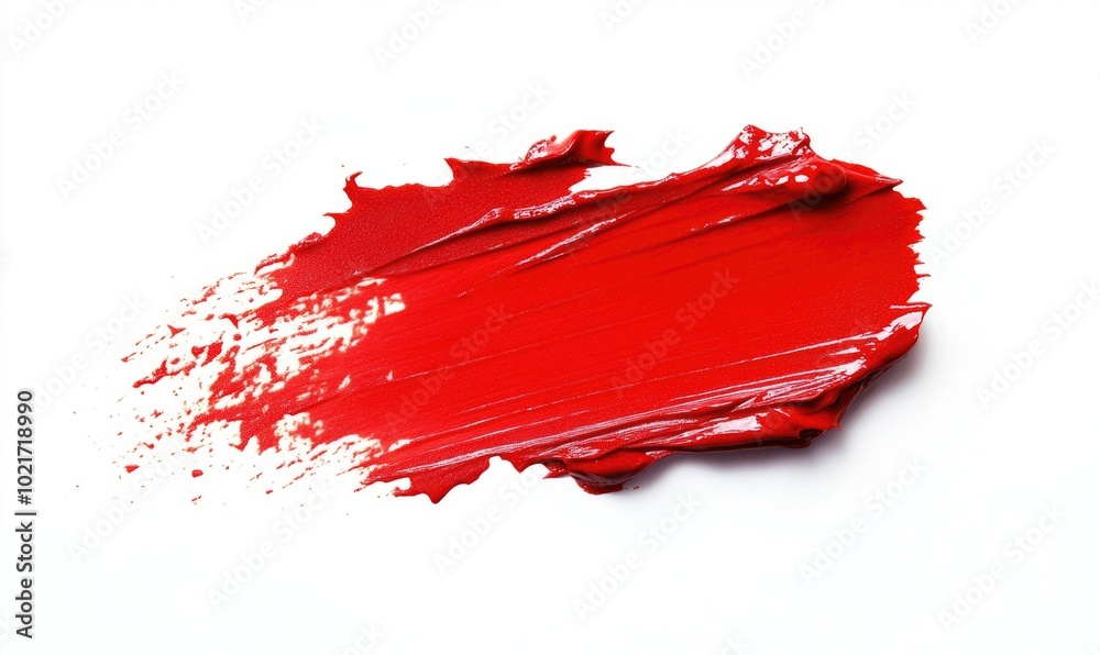 A red brush stroke on a white background A red brush stroke on a white background