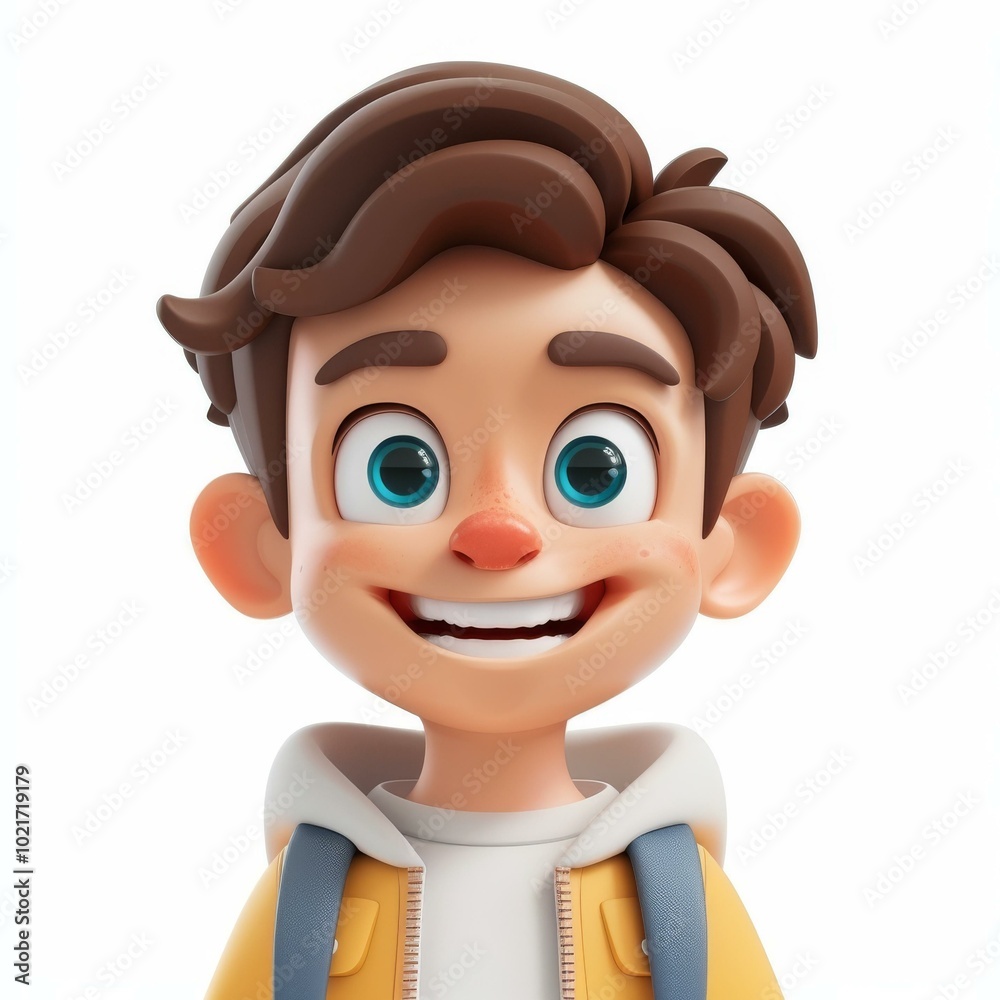 Obraz premium 3D rendering of a happy young boy