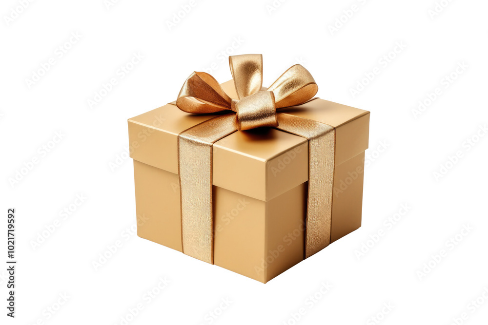 Obraz premium Luxury box tied with a white ribbon on transparent background.