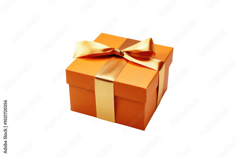 Obraz premium Festive Gift Box with Golden Bow: A Perfect Present for Any Occasion.