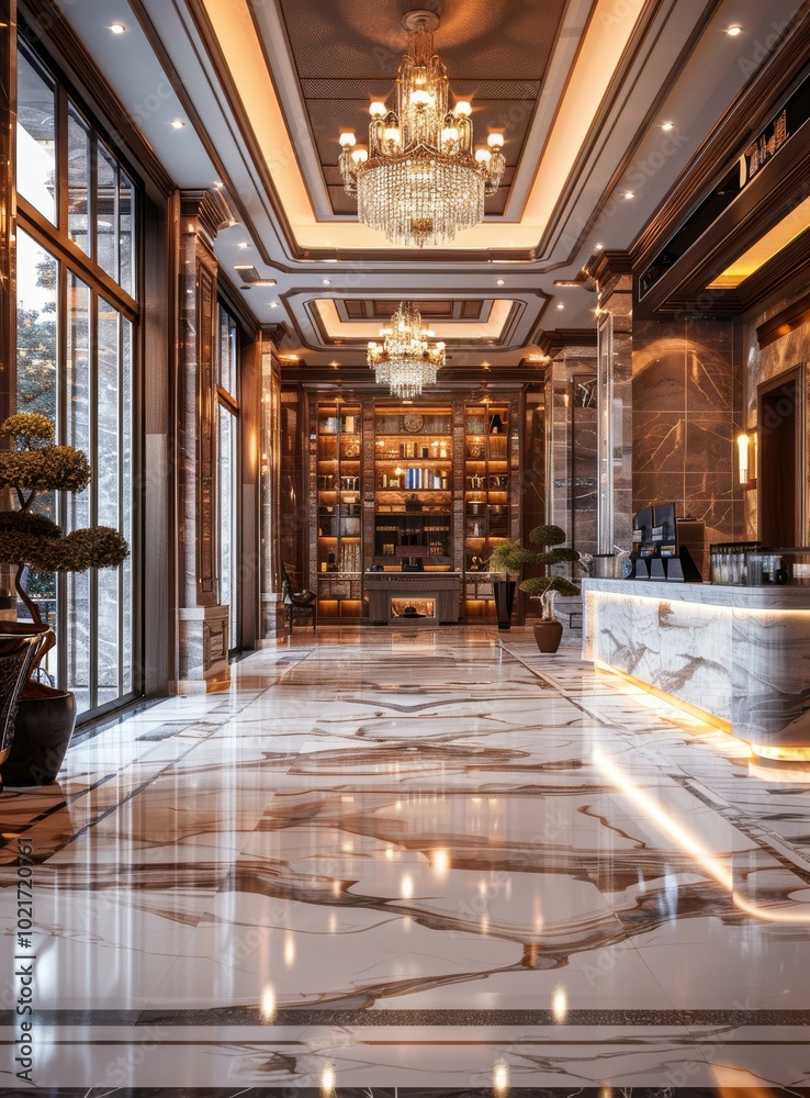 Fototapeta premium Luxurious Hotel Lobby Interior Design