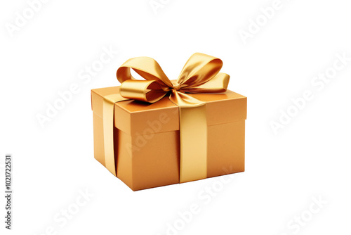 Birthday gift box with bow isolated on transparent background