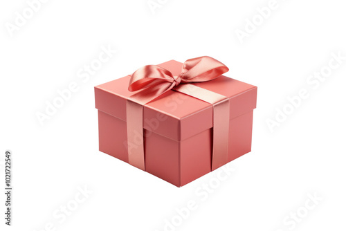 Birthday gift box with bow isolated on transparent background