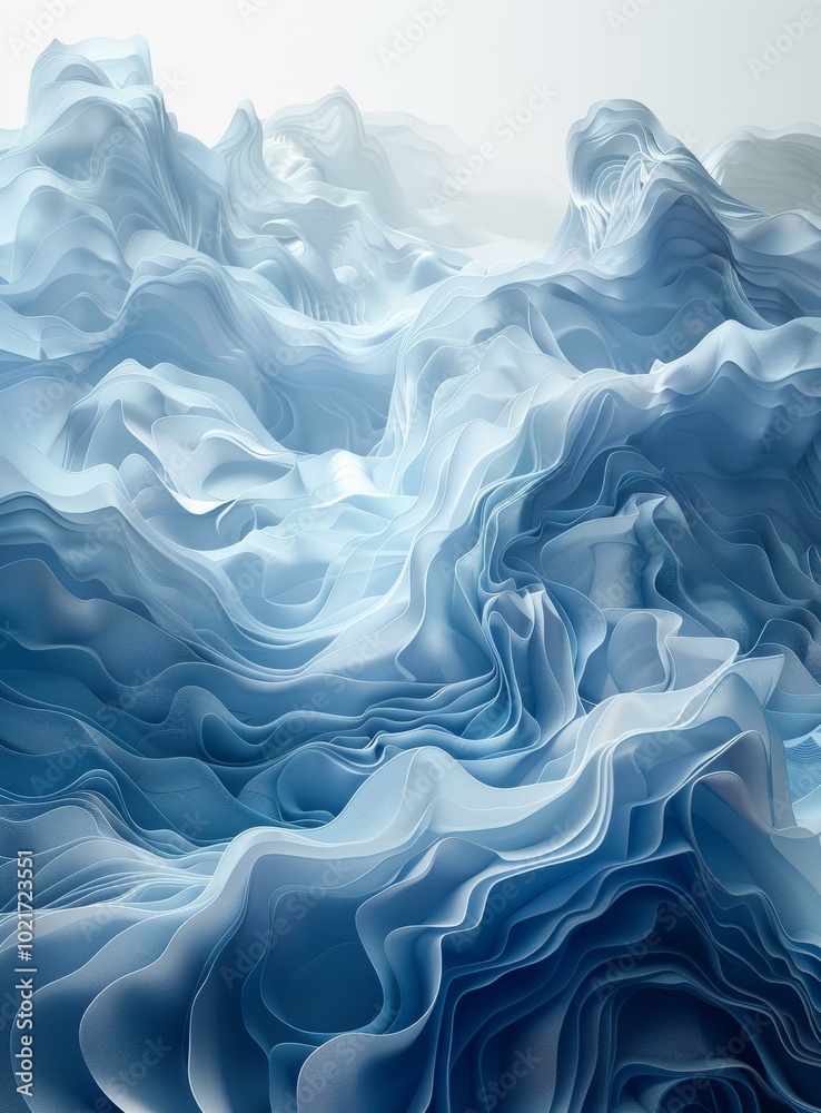 Obraz premium Abstract Blue Wave Formation Illustration