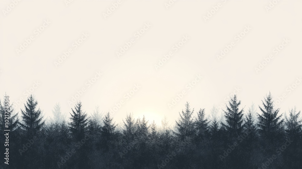 Obraz premium Hopeful Sunrise in Forest with Copy Space for Inspirational Quotes Generative AI